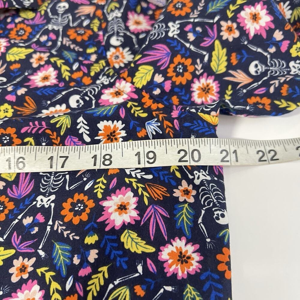 Simon Banks Multicolor Halloween Skeleton Floral Button Down Shirt Men's M - Picture 9 of 11